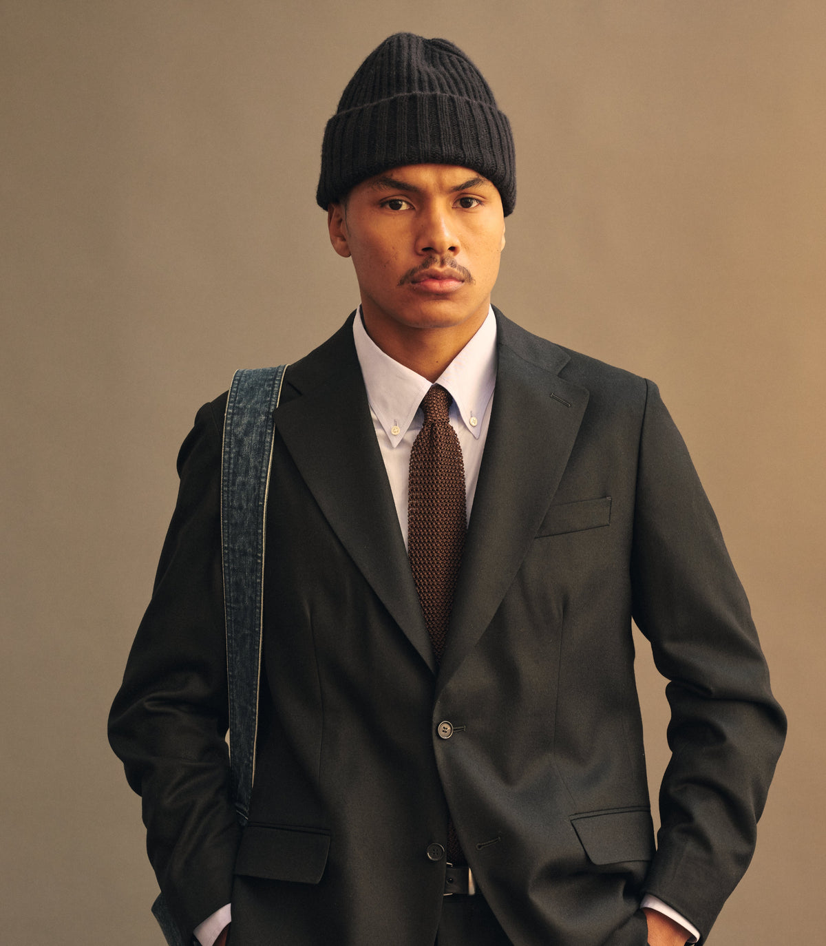 Cabin Lambswool Knit Cap in Black