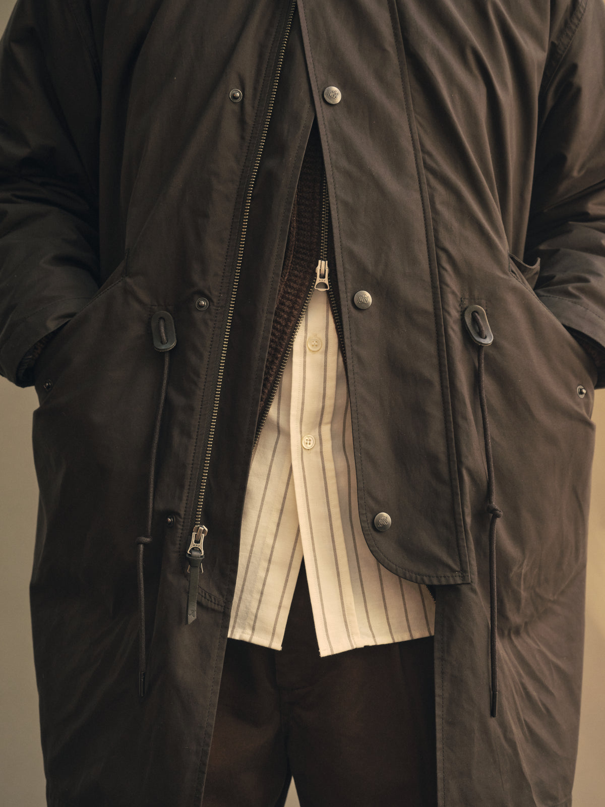 K.P. Dry-Wax PrimaLoft Fishtail Coat in Black