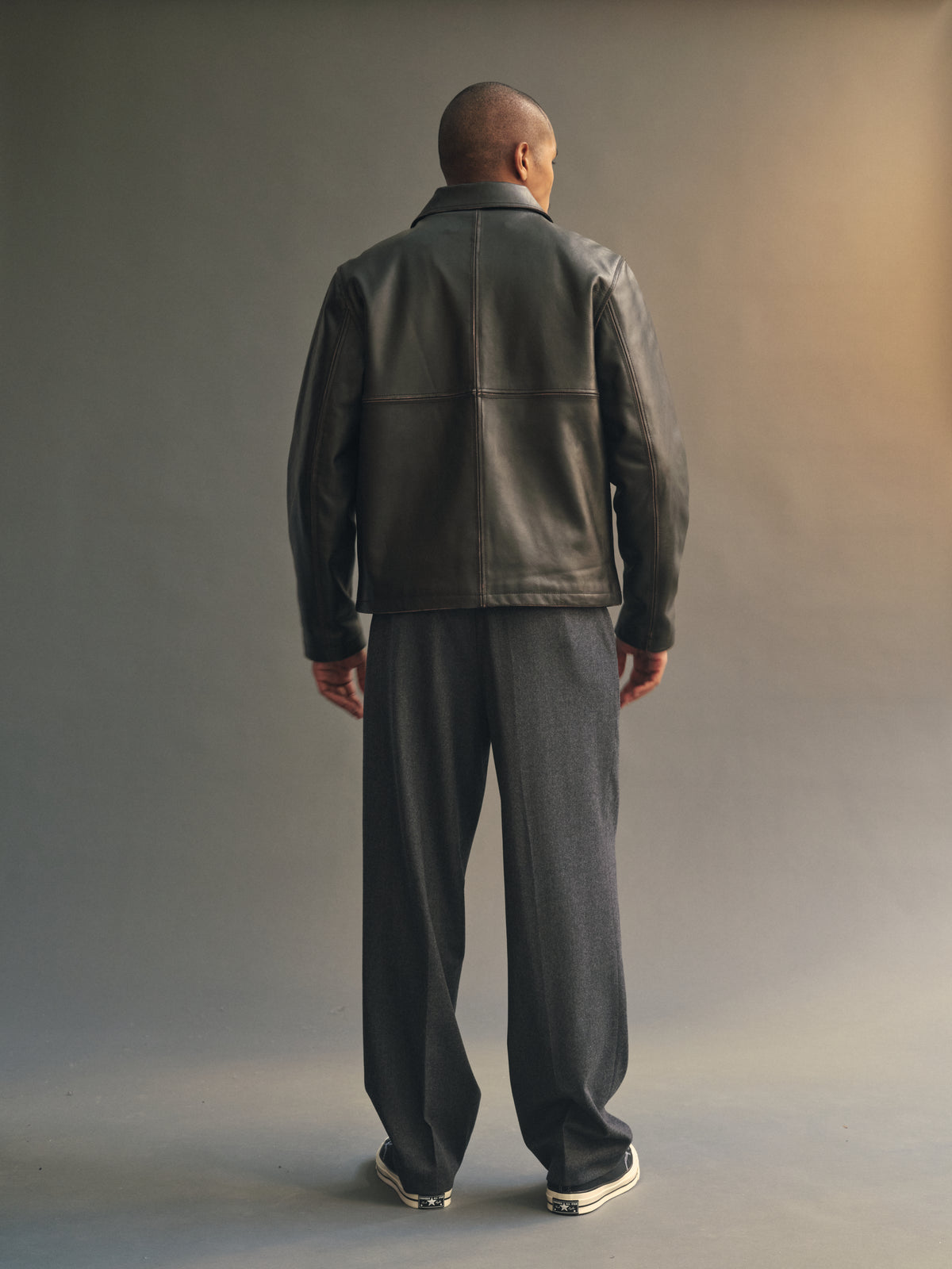 Benson Leather Jacket in Brown