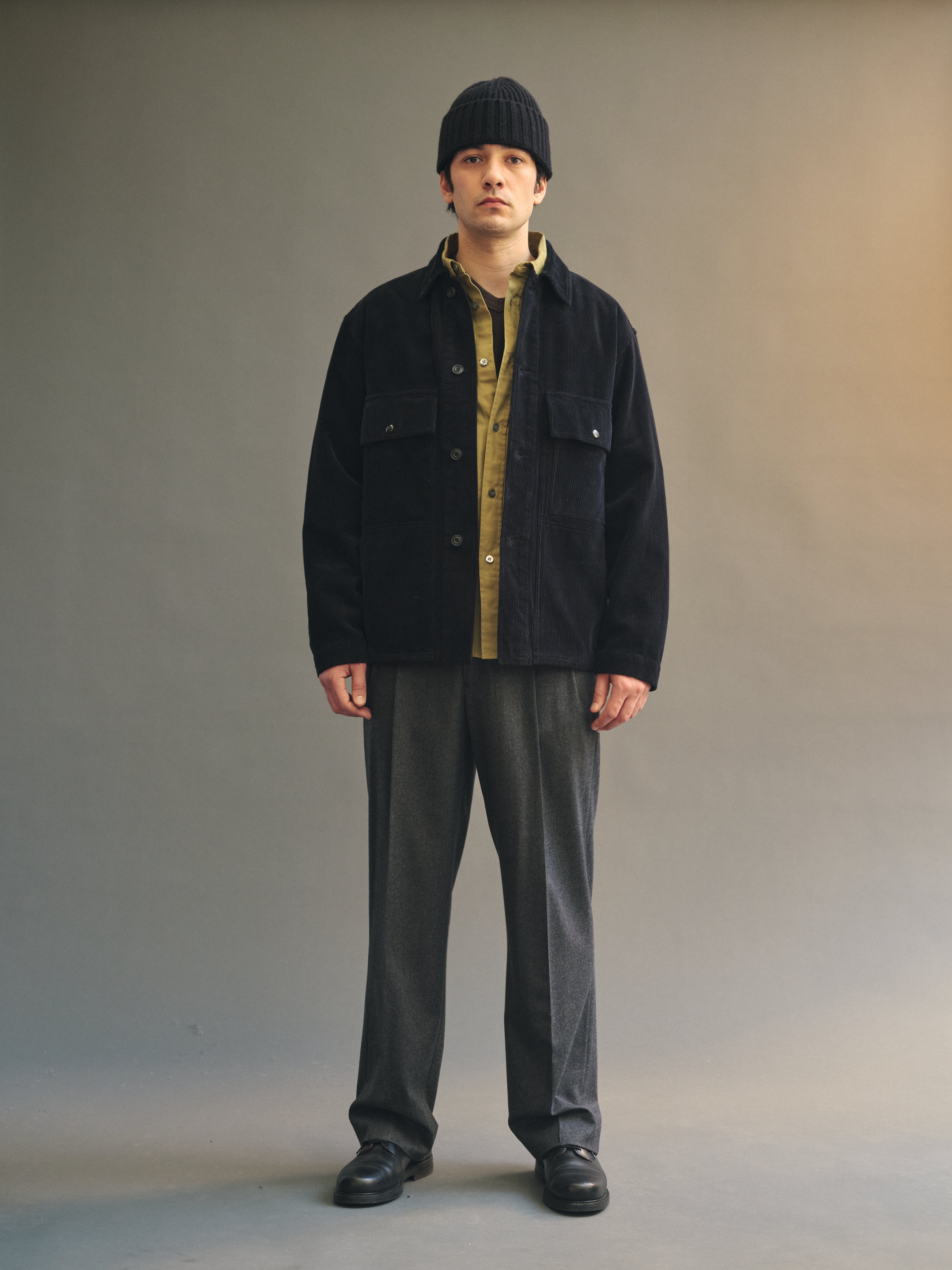 Mott Corduroy Coat in Black