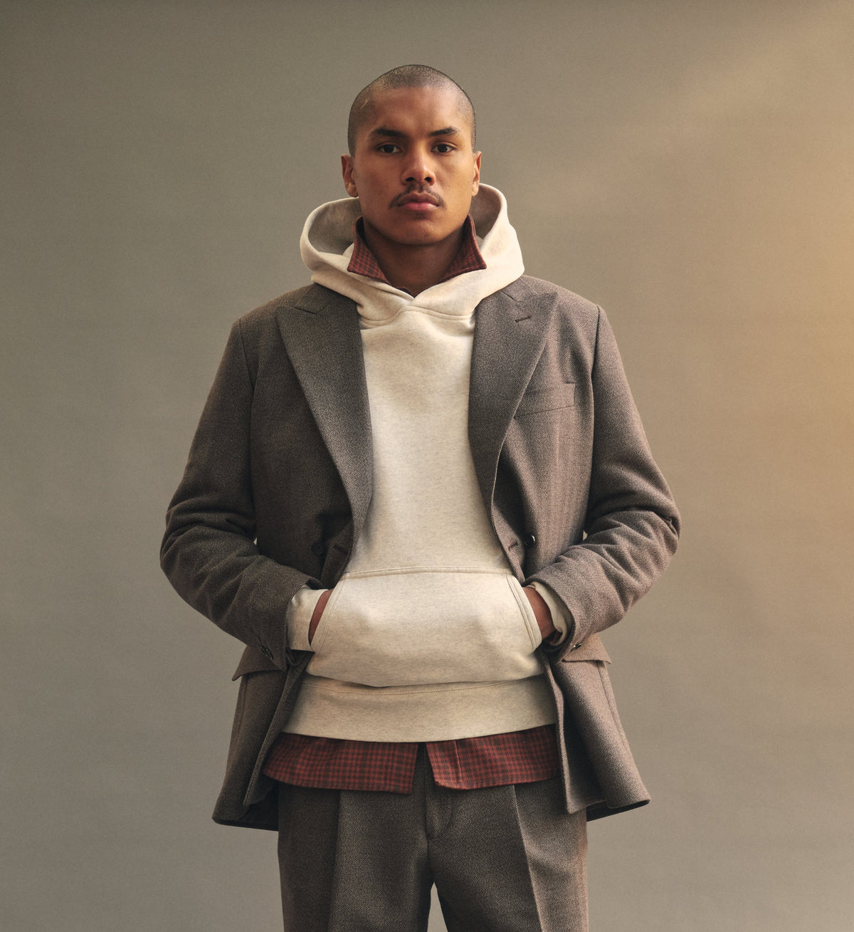 Stadium Loft Knit Hoodie in Oat Grey