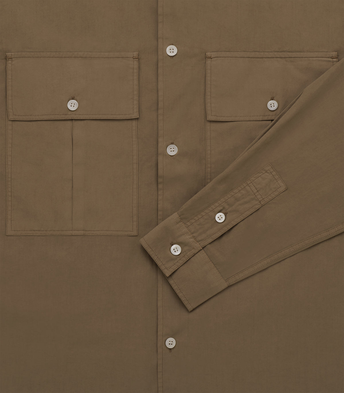 Atlas Cotton Poplin Shirt in Loden Brown
