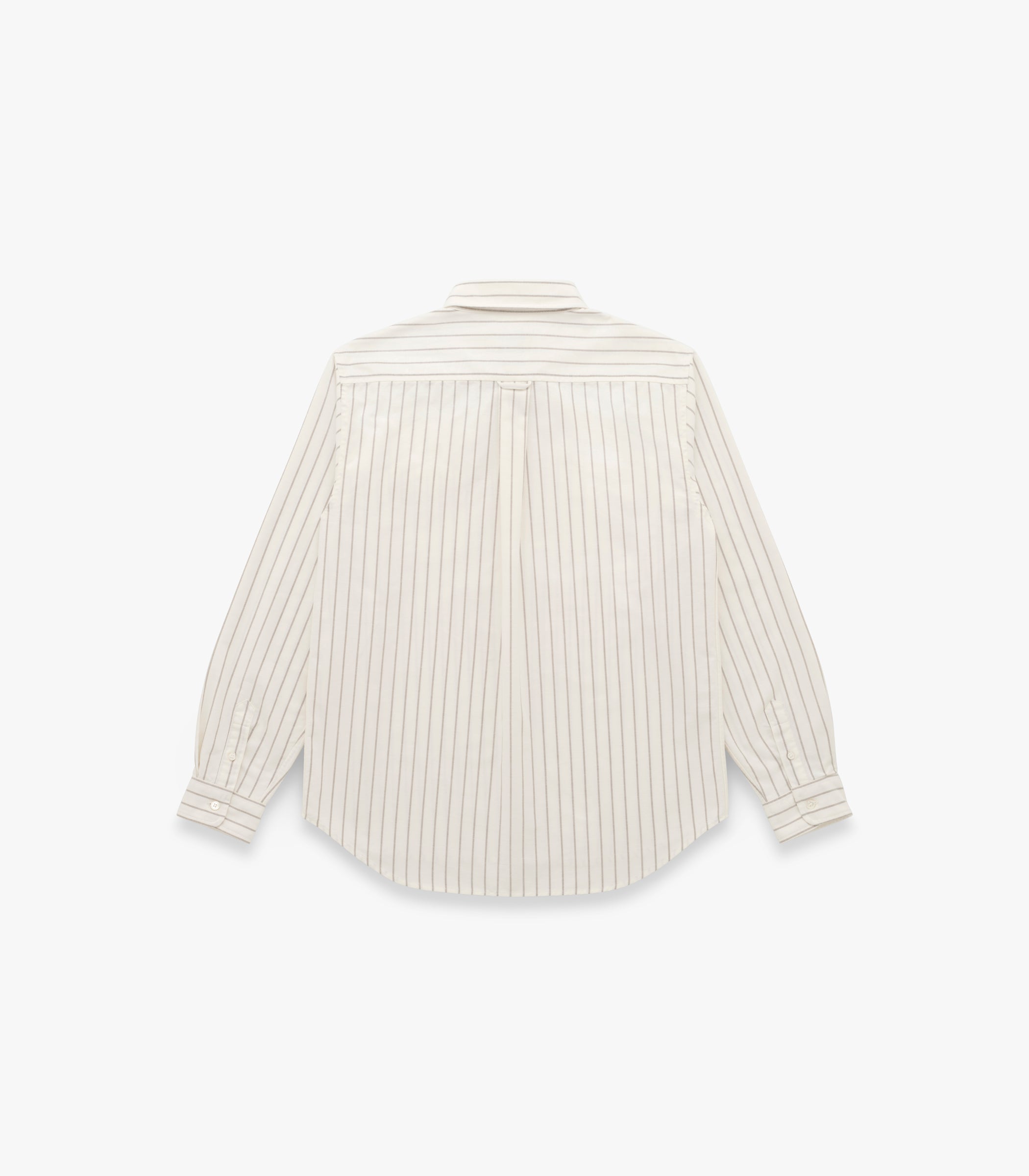 "Beefy" Cotton Oxford in Bone & Olive Stripe