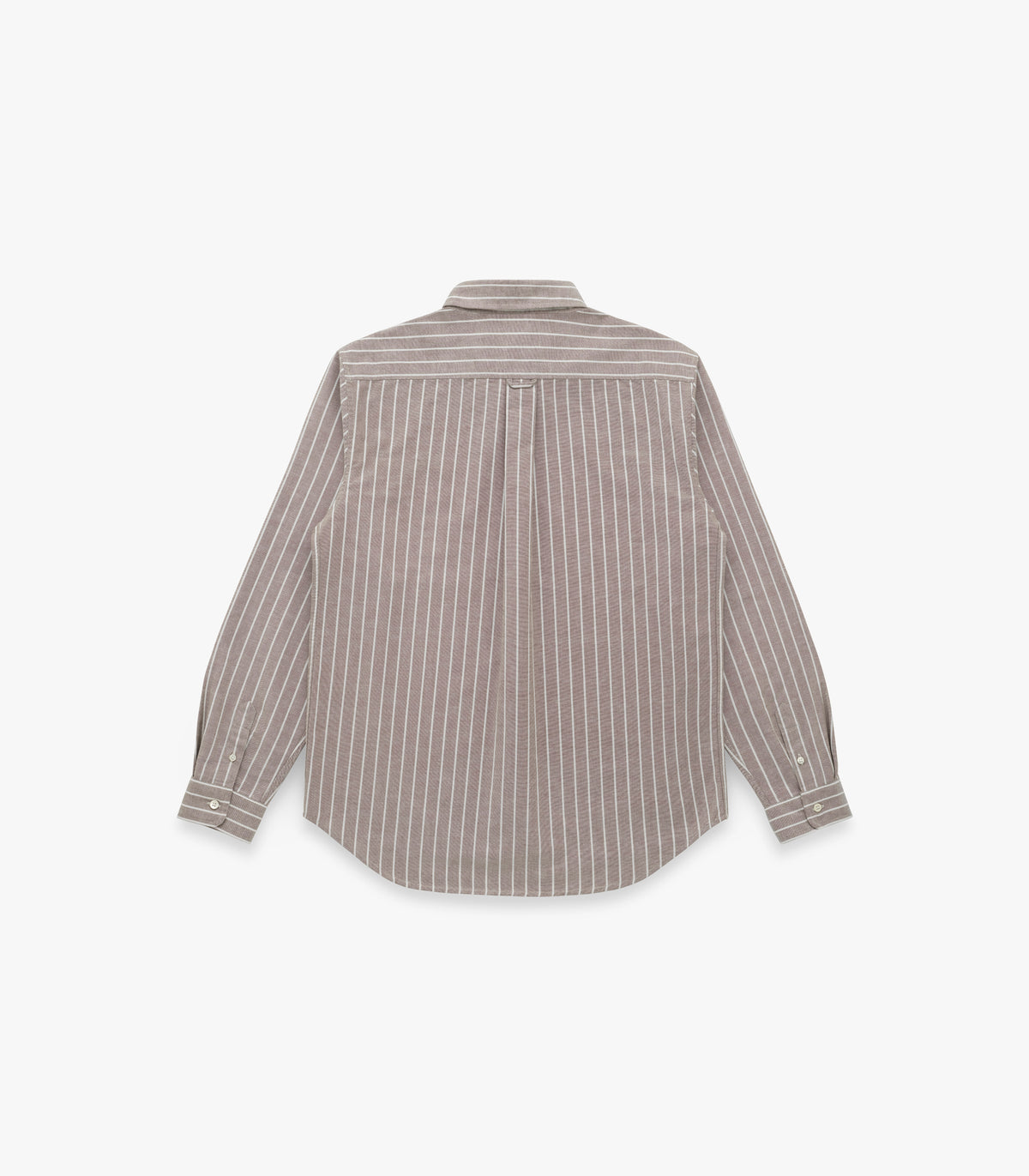 "Beefy" Cotton Oxford in Mocha & Bone Stripe