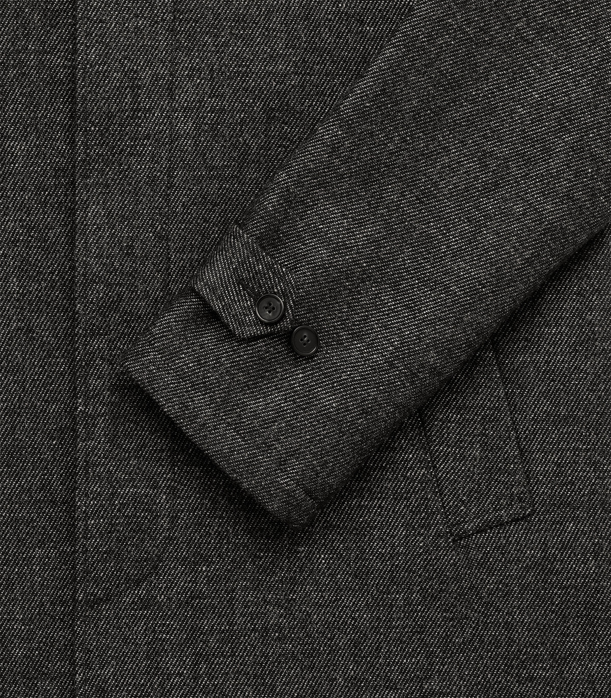 Hudson Shetland Wool & Linen Overcoat in Black Pepper