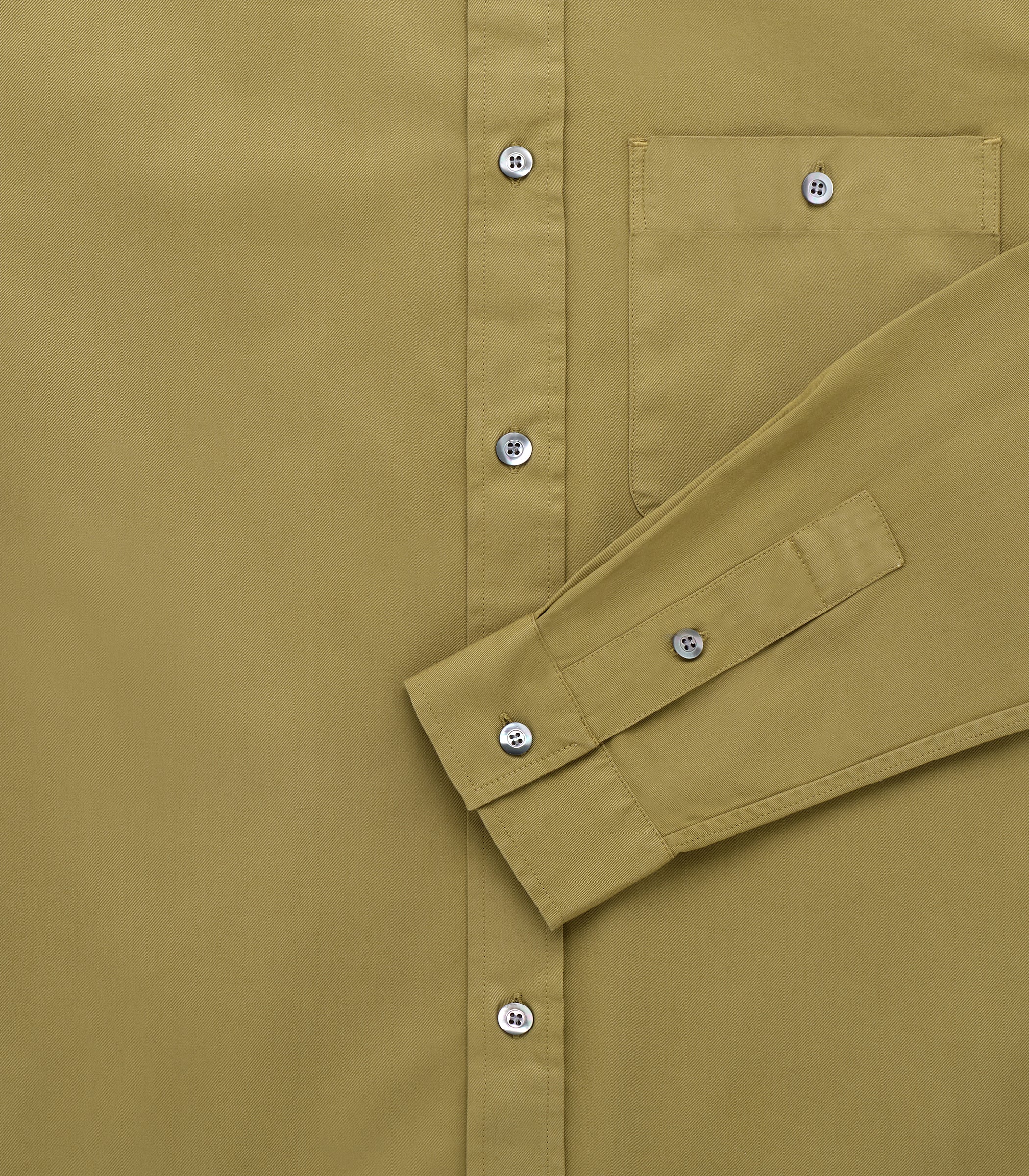 Jones Twill Cotton Shirt in Midnight Olive