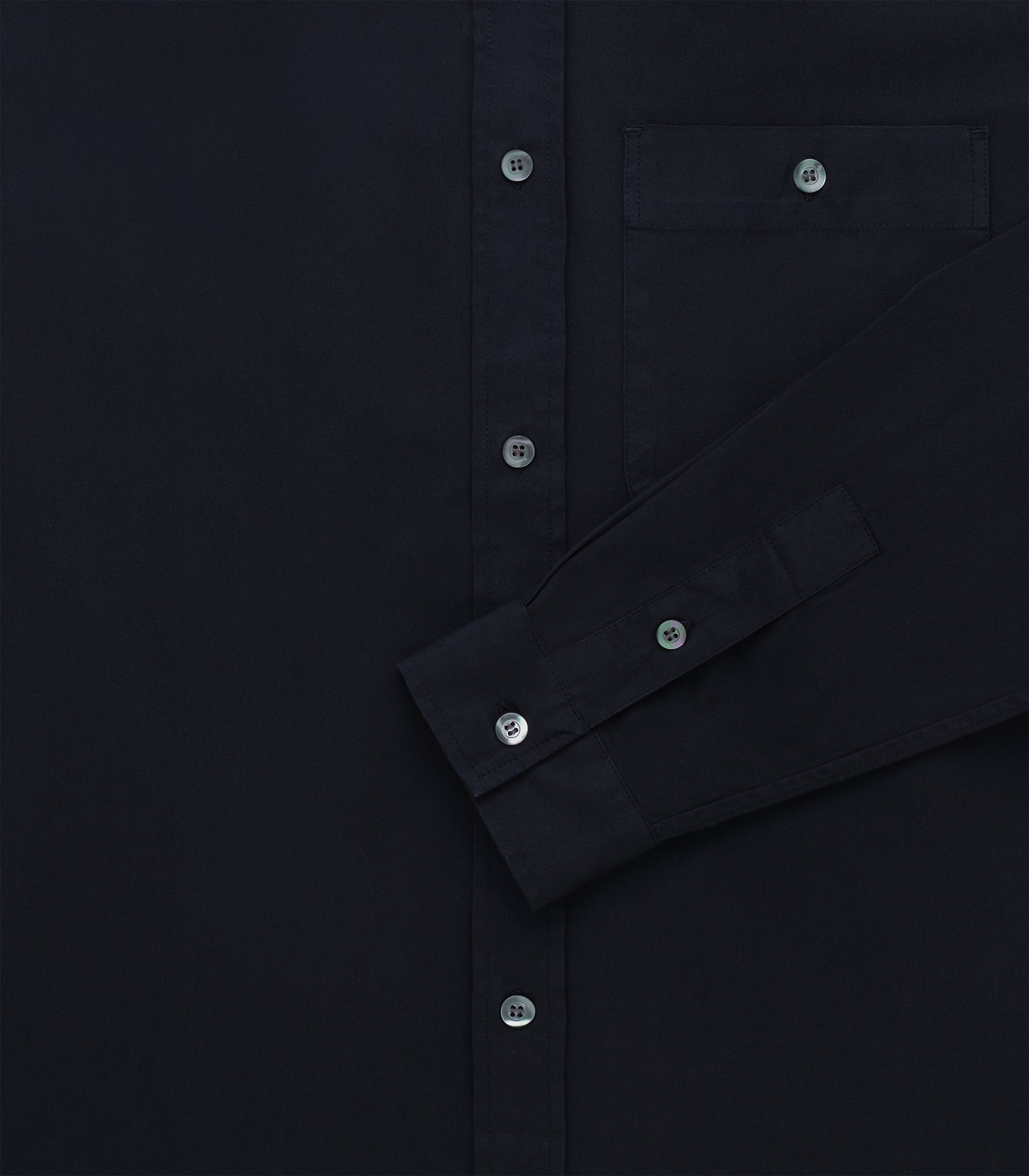 Jones Twill Cotton Shirt in Midnight Navy