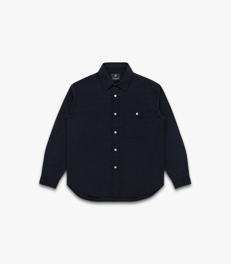 Jones Cotton & Silk Shirt in Navy