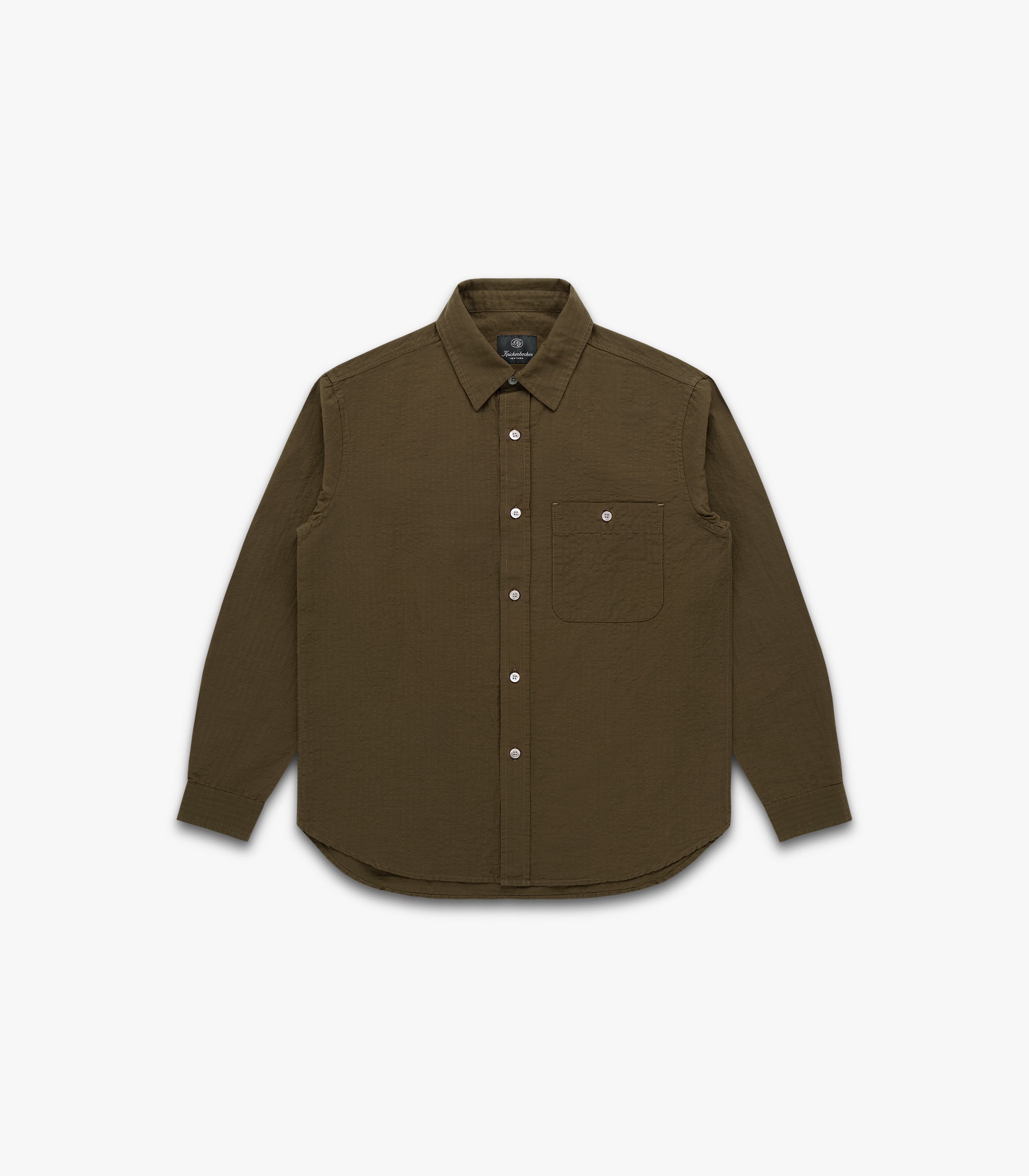 Jones Cotton & Linen Shirt in Olive