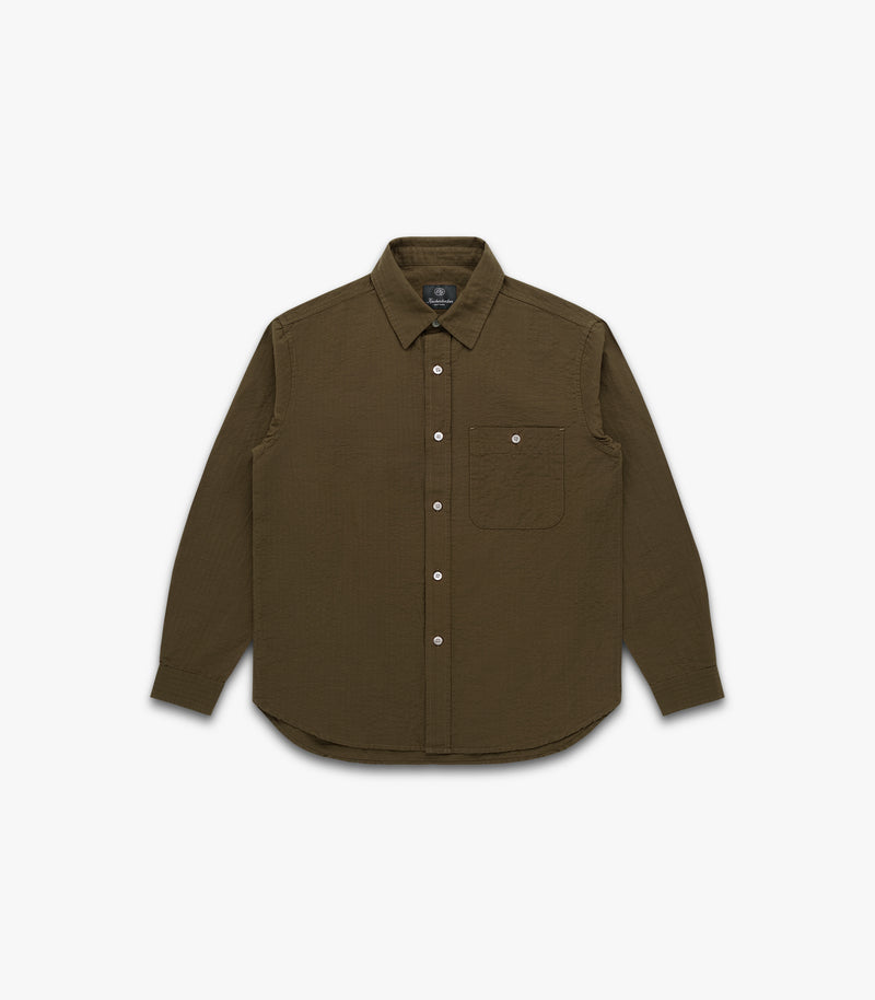 Jones Cotton & Silk Shirt in Olive