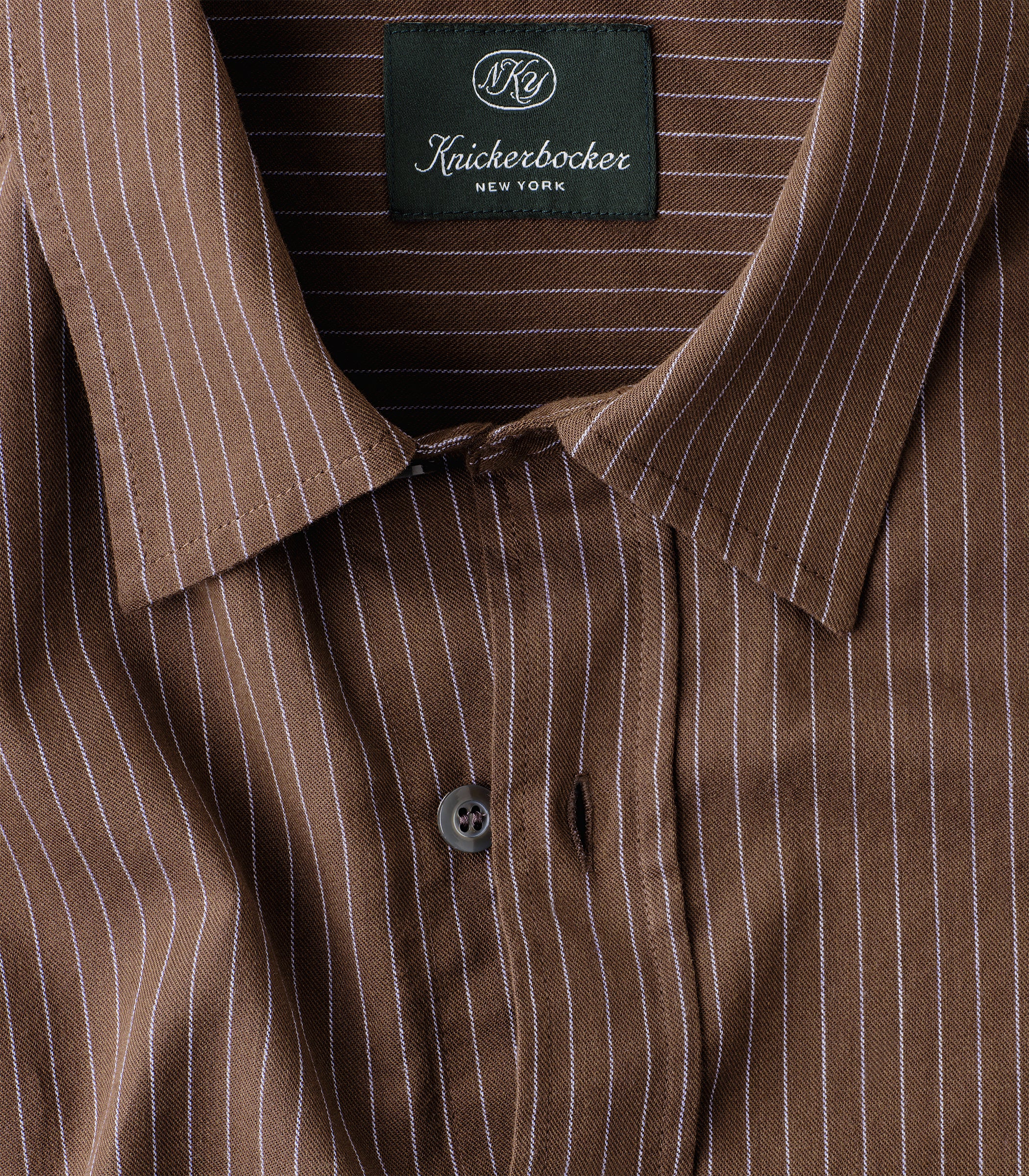 Jones Cotton & Merino Shirt in Brown & Sky