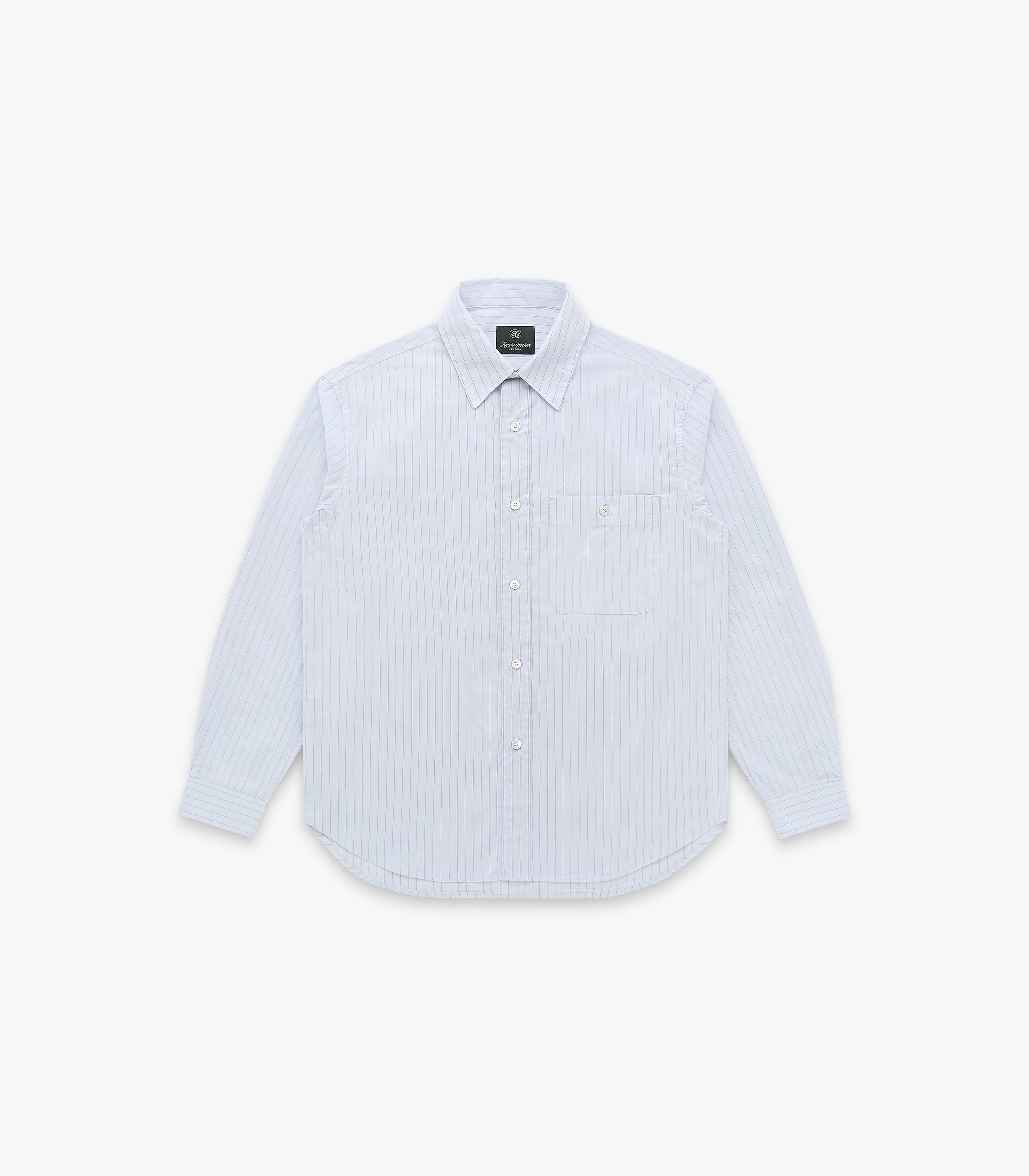 Jones Cotton & Silk Shirt in Light Blue Stripe
