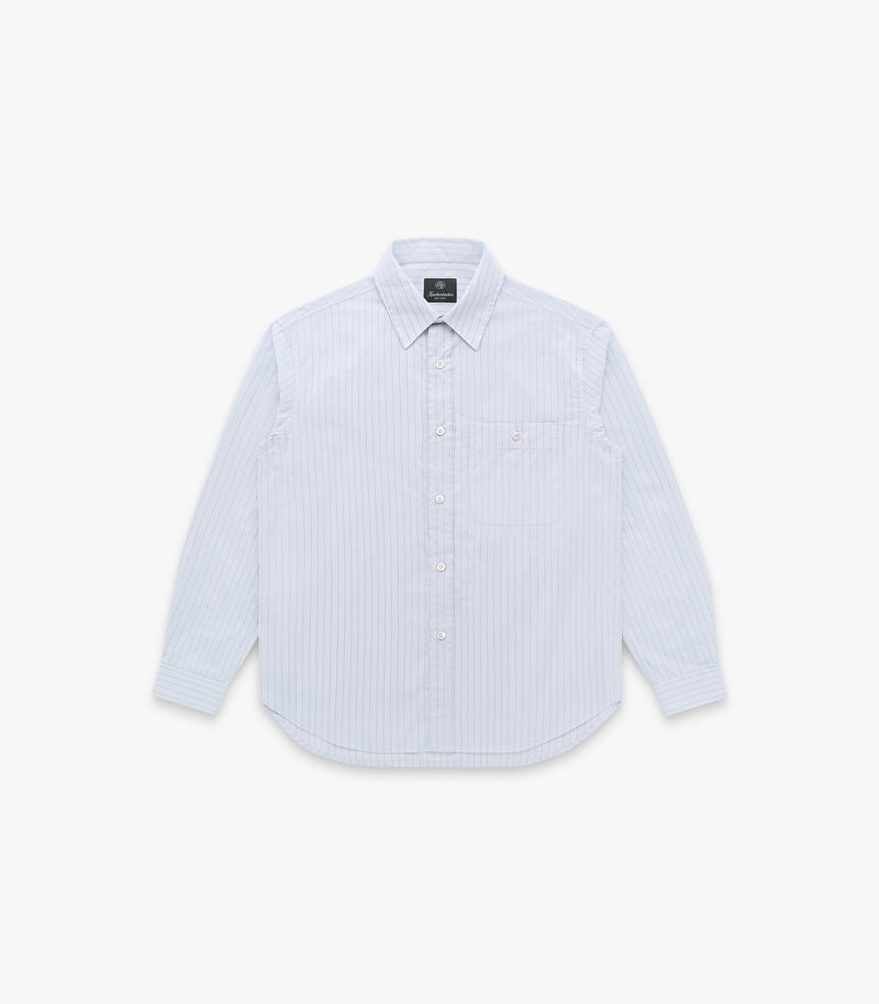 Jones Cotton & Silk Shirt in Light Blue Stripe