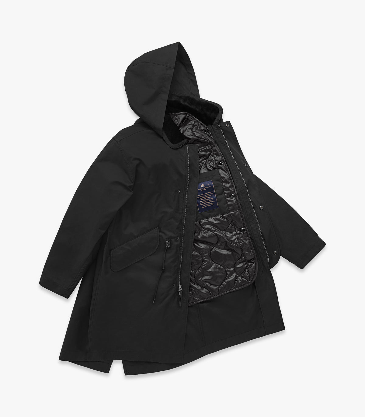 K.P. Dry-Wax PrimaLoft Fishtail Coat in Black