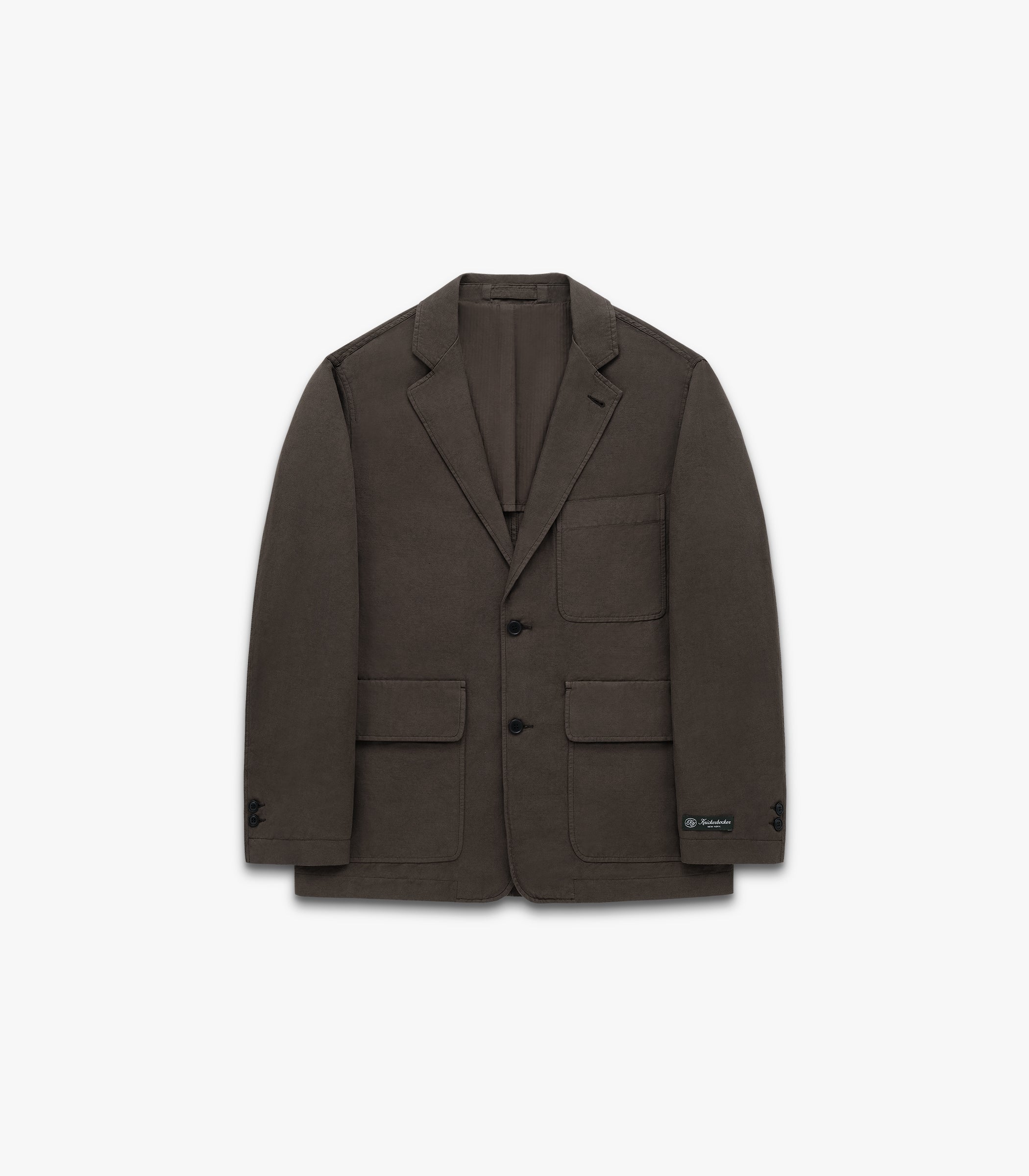 Lane Twill Cotton & Linen Suit Jacket in Black Olive