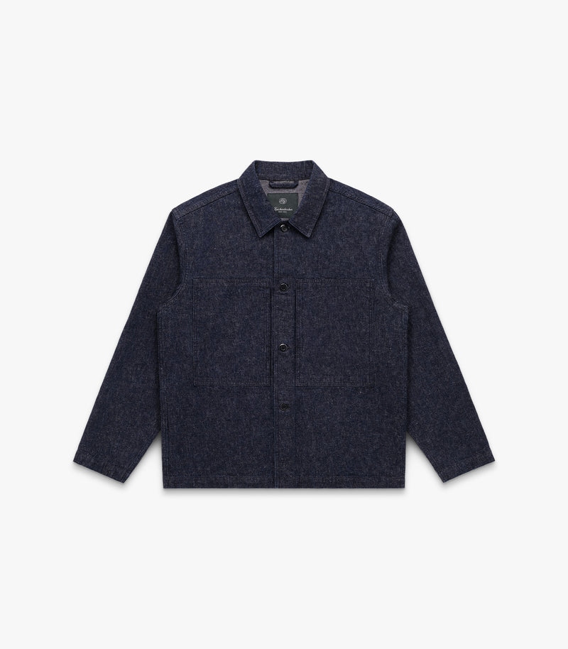 Jones Cotton & Silk Shirt in Indigo