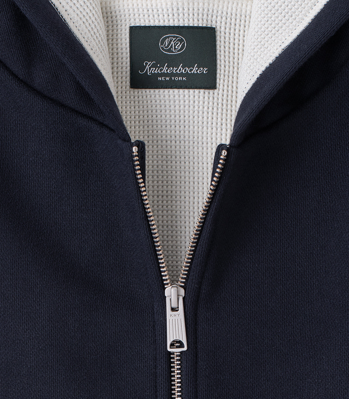 Metro Waffle Hoodie in Navy