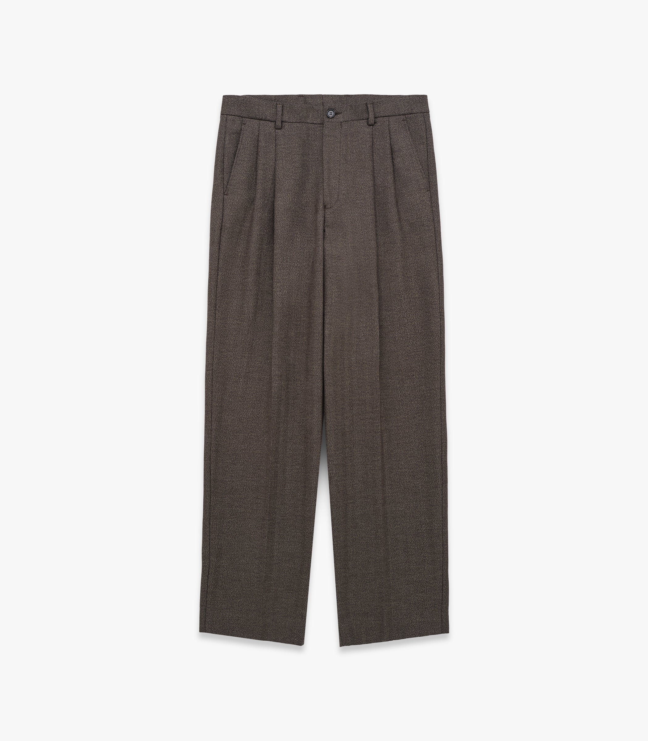Miles Cotton & Wool Flannel Pleated Trouser