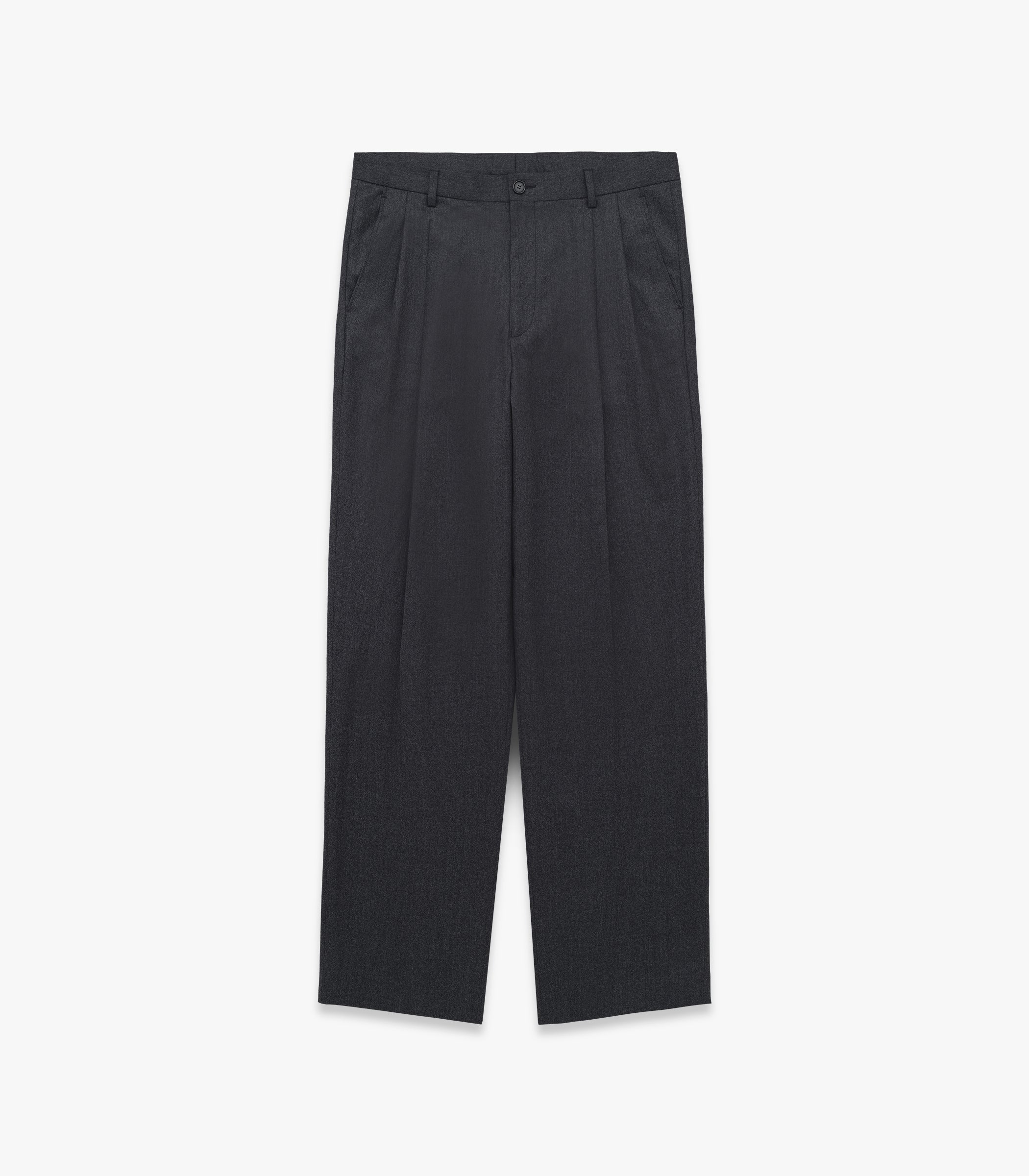 Miles Wool Flannel Pleated Trouser
