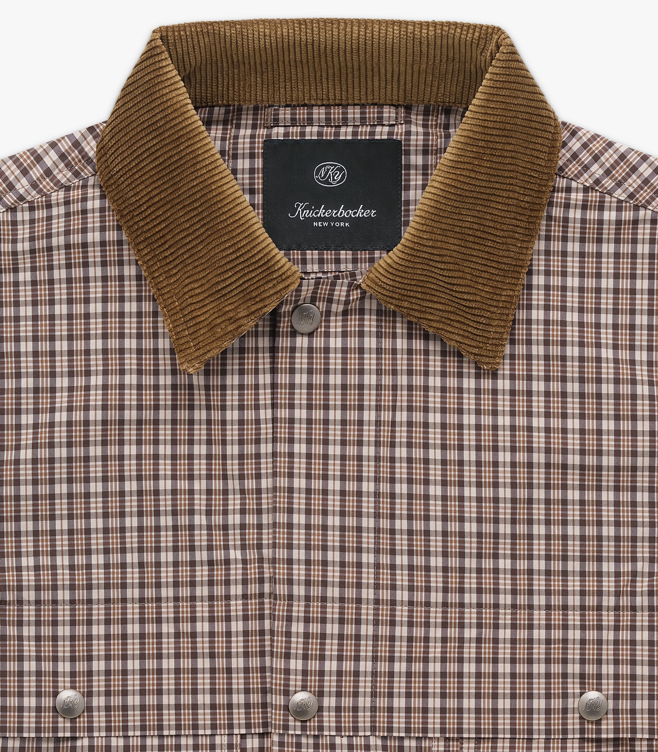Mott Cotton & Nylon Jacket in Tan Plaid