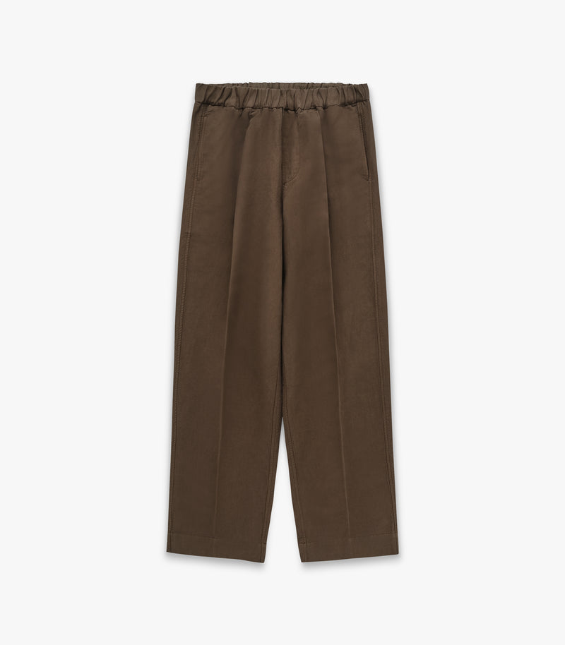 Park Twill Cotton & Linen Pant in Mocha