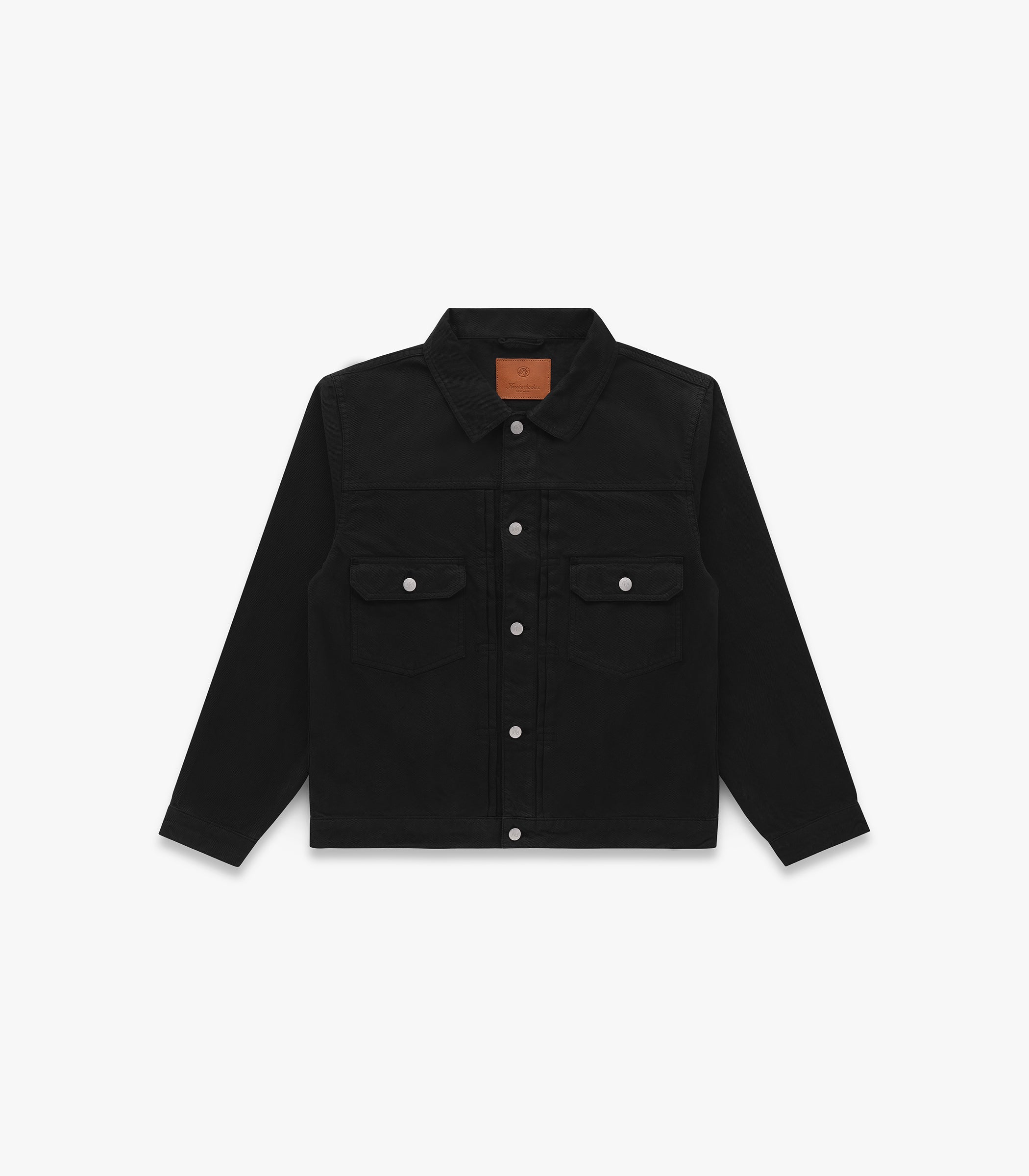 Pleated Twill Trucker in Black