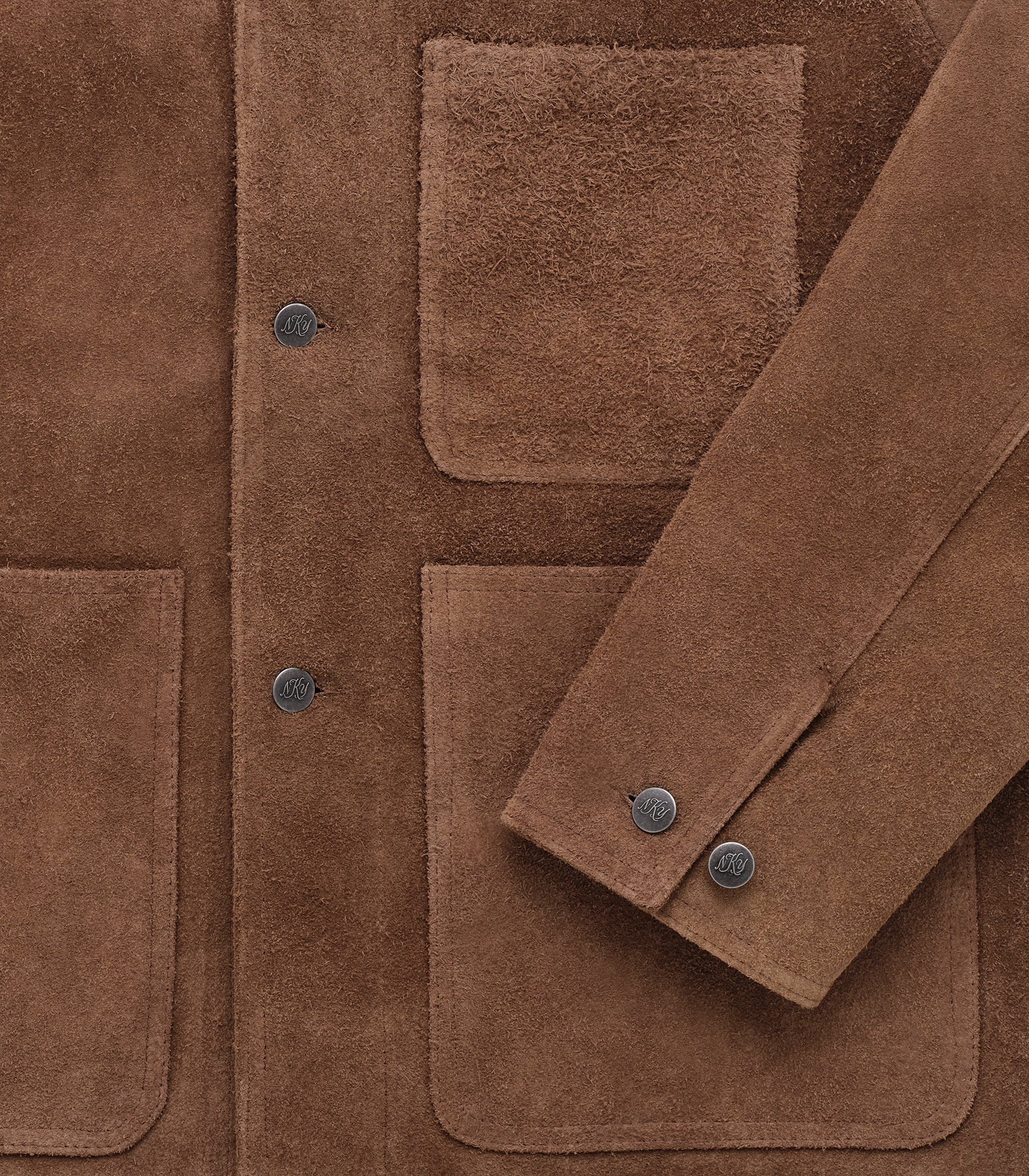Shag-Pile Suede Coat in Coffee