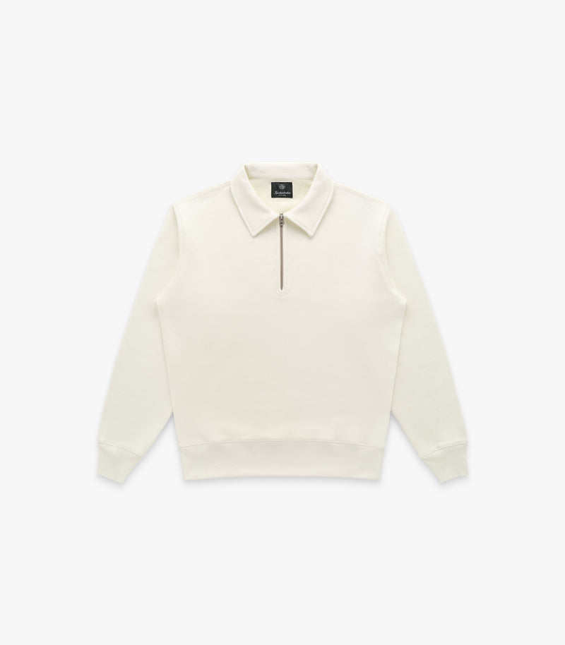 Stadium Loft Knit Quarter Zip in Milk