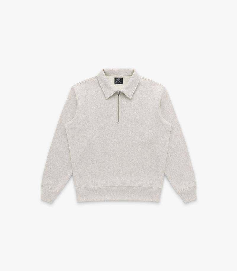 Stadium Loft Knit Quarter Zip in Oat Grey