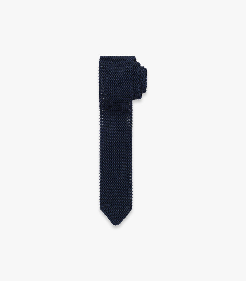 Van Silk Knit Tie in Navy