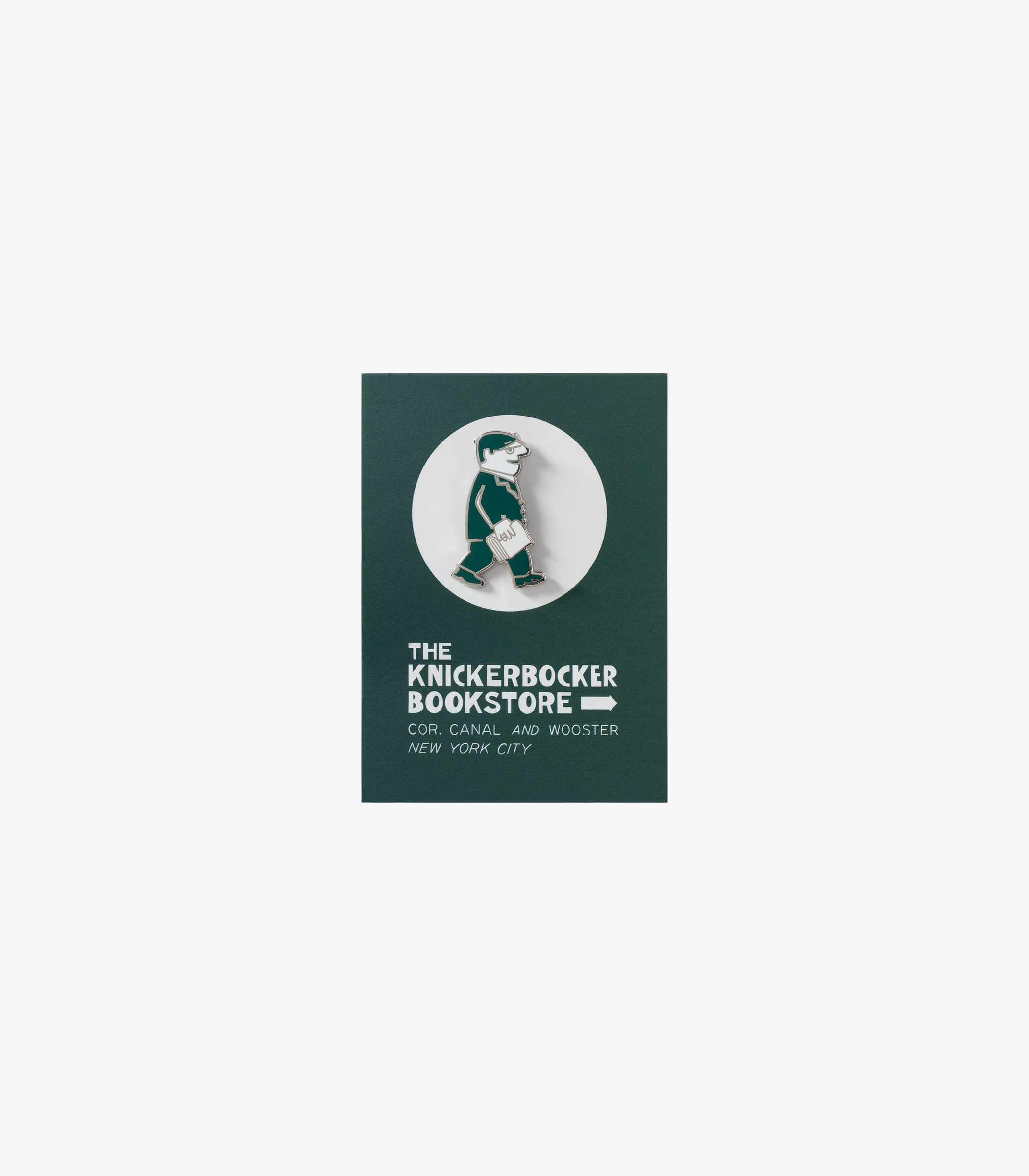 The Bookstore Pin Green in detail